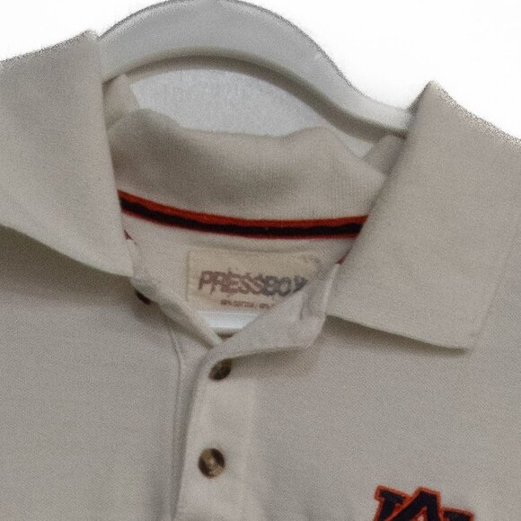 Pressbox Auburn University Polo Shirt - Mens 2XL - Cream With Embroidered Logo - Picture 2 of 8